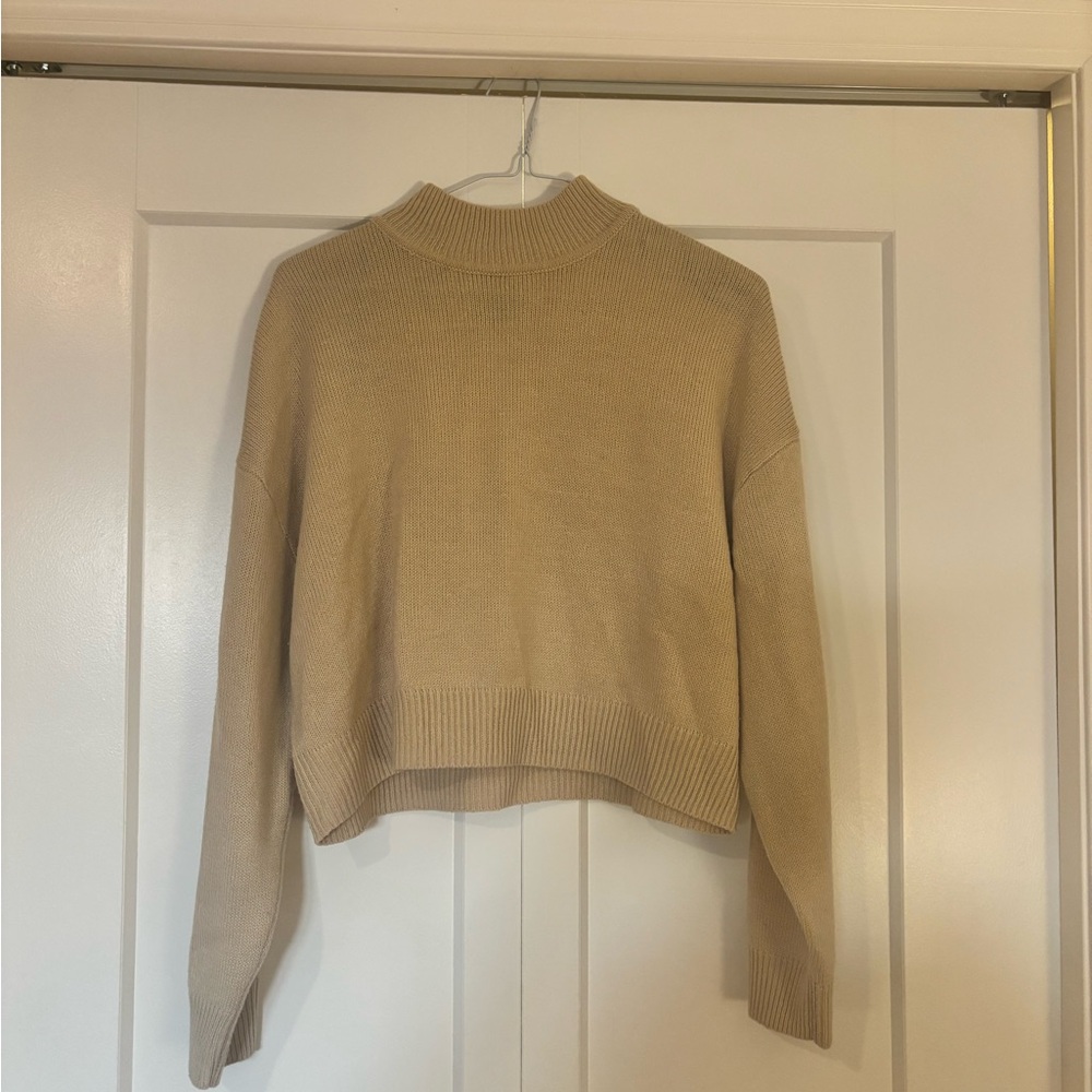 H&M Women's Tan High Neck Sweater